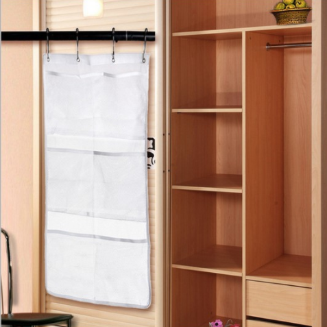 Cross-border supply bathroom six-port hanging bag shower organizer storage bag Mesh bathroom hanging bag Specification image