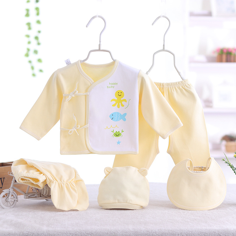 义乌好货新生儿五件套纯棉婴儿和尚服宝宝四季内衣套装0-3岁细节图