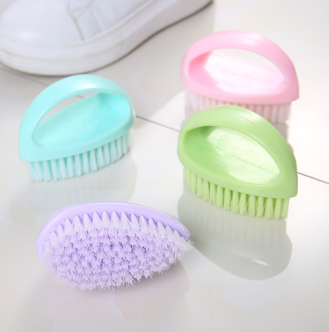 新款塑料鞋刷 弧形手柄多功能洗鞋刷小清新北欧色清洁刷子产品图