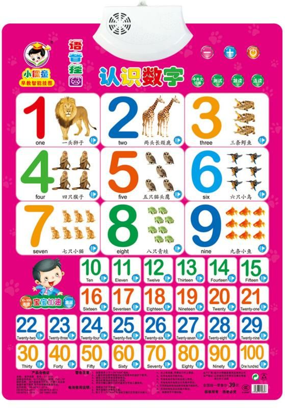 小儒音 语音有声挂图 早教智能挂图 拼音 数字 字母 动物