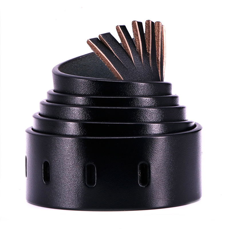 Leather Belt Men's Needle Buckle Retro Belt Two Layers Of Cowhide Imitation Antique Belt Trend All Belt Peter Van details Picture