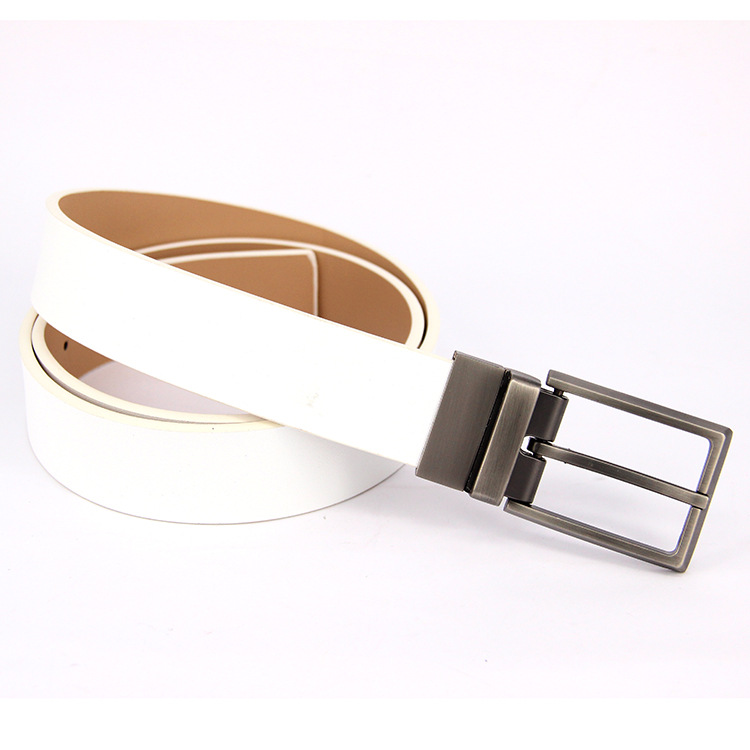 2019 New Fashion Men's Leather Belt Genuine Double-Sided Frosted Rotary Pin Buckle Casual Belt Peter Van details Picture