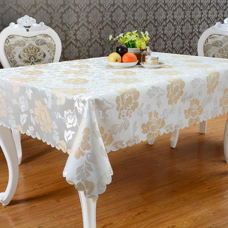 欧美风格高档金丝布艺台布提花桌布方桌布长方形桌布产品图