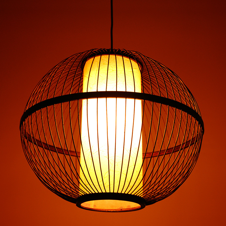 Chinese style classical droplight copy sheepskin round lantern living room dining room adornment light
