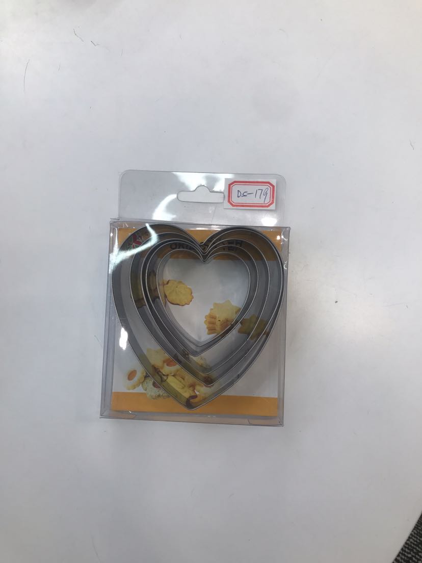pvc盒包装 5个装心形DIY蛋糕模烘培工具