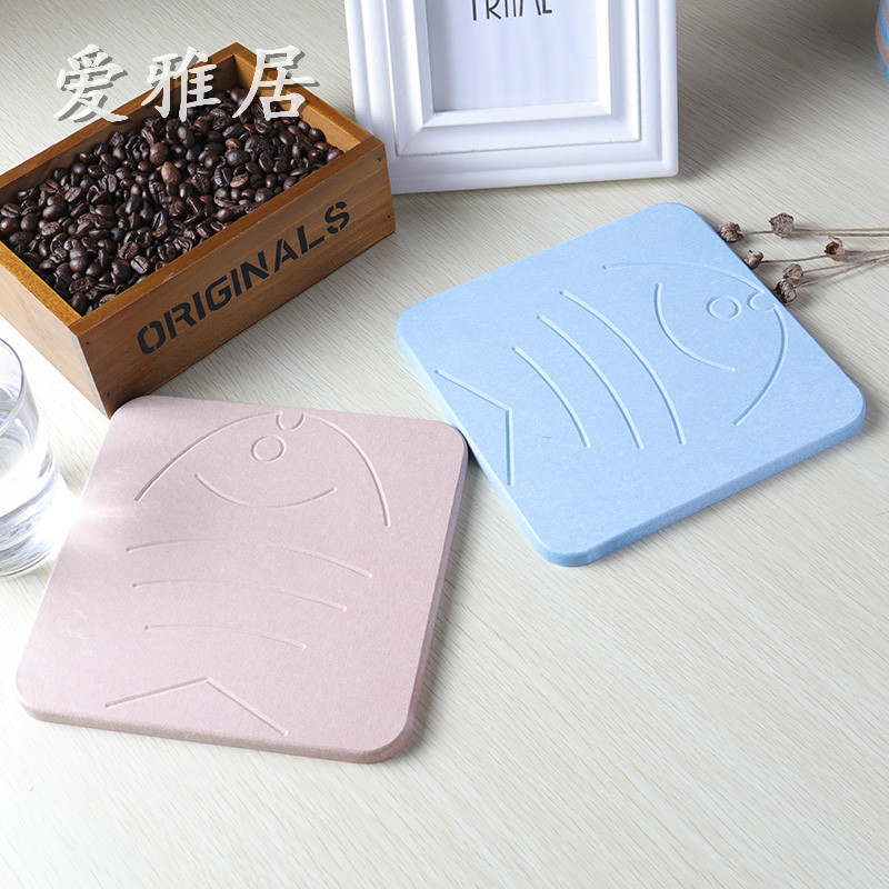 18*18硅藻土吸水茶壶垫天然硅藻泥茶壶垫锅垫花盆垫家用速干吸水产品图