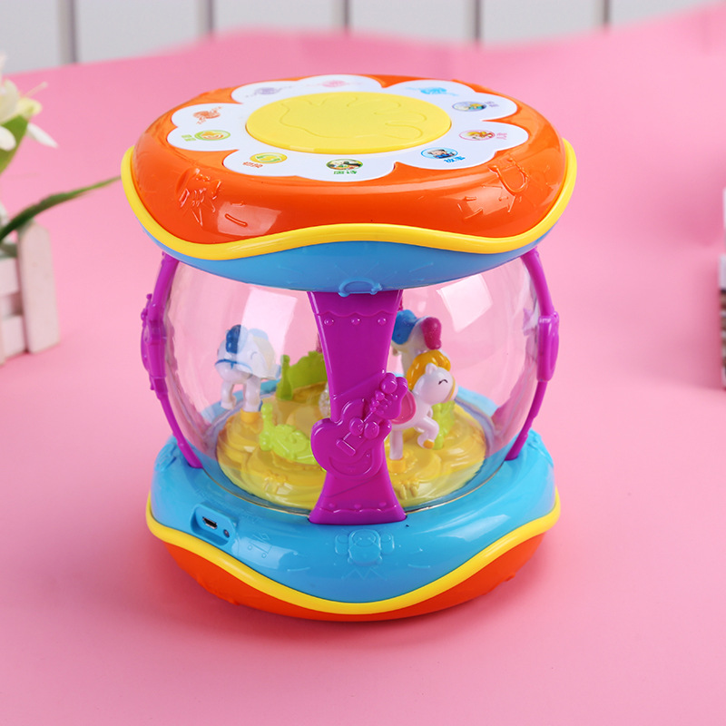 Baoqi Charging Carousel Clap Drum 1611 Music Hand Clap Drum Touch Early Education Educational Children's Toys