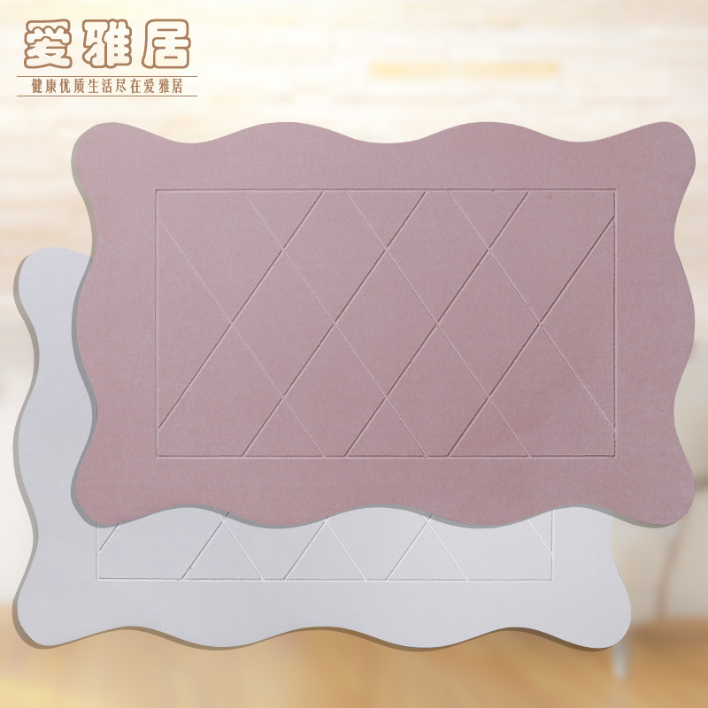60*39硅藻土吸水脚垫天然硅藻泥地垫家用卫生间浴室速干吸水防滑产品图