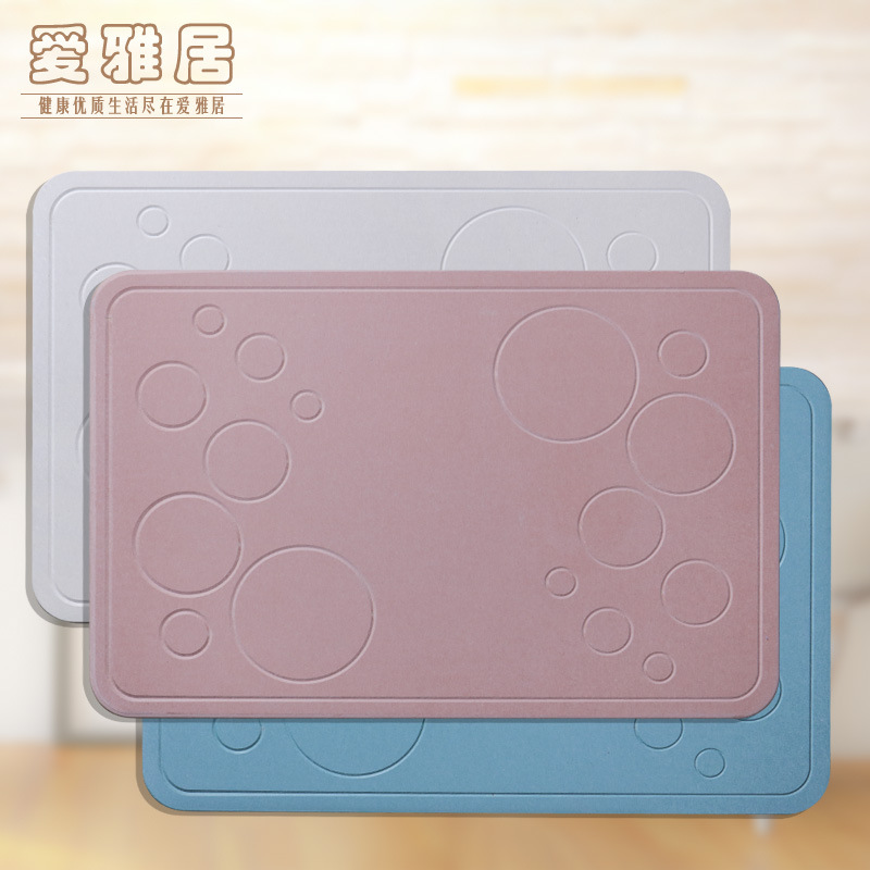 60*39硅藻土吸水脚垫天然硅藻泥地垫家用卫生间浴室速干吸水防滑细节图