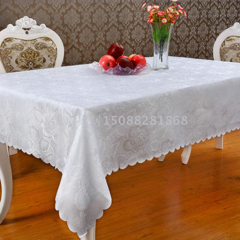 厂家直销全涤素色桌布空心牡丹桌布节日桌布防尘桌布