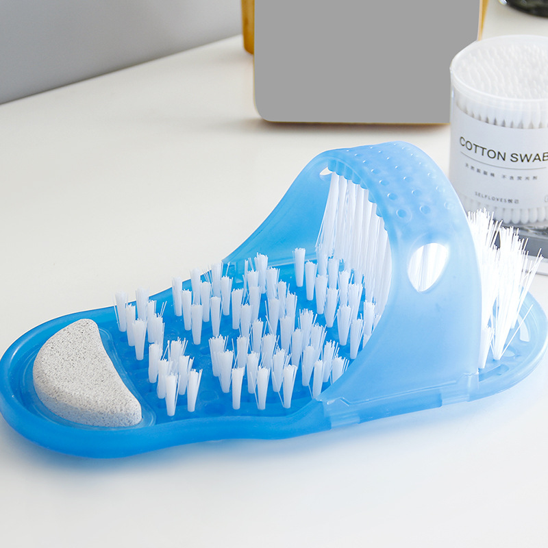 磨脚石洗脚刷带吸盘按摩搓脚刷 去死皮老茧搓脚板 浴室拖鞋刷产品图