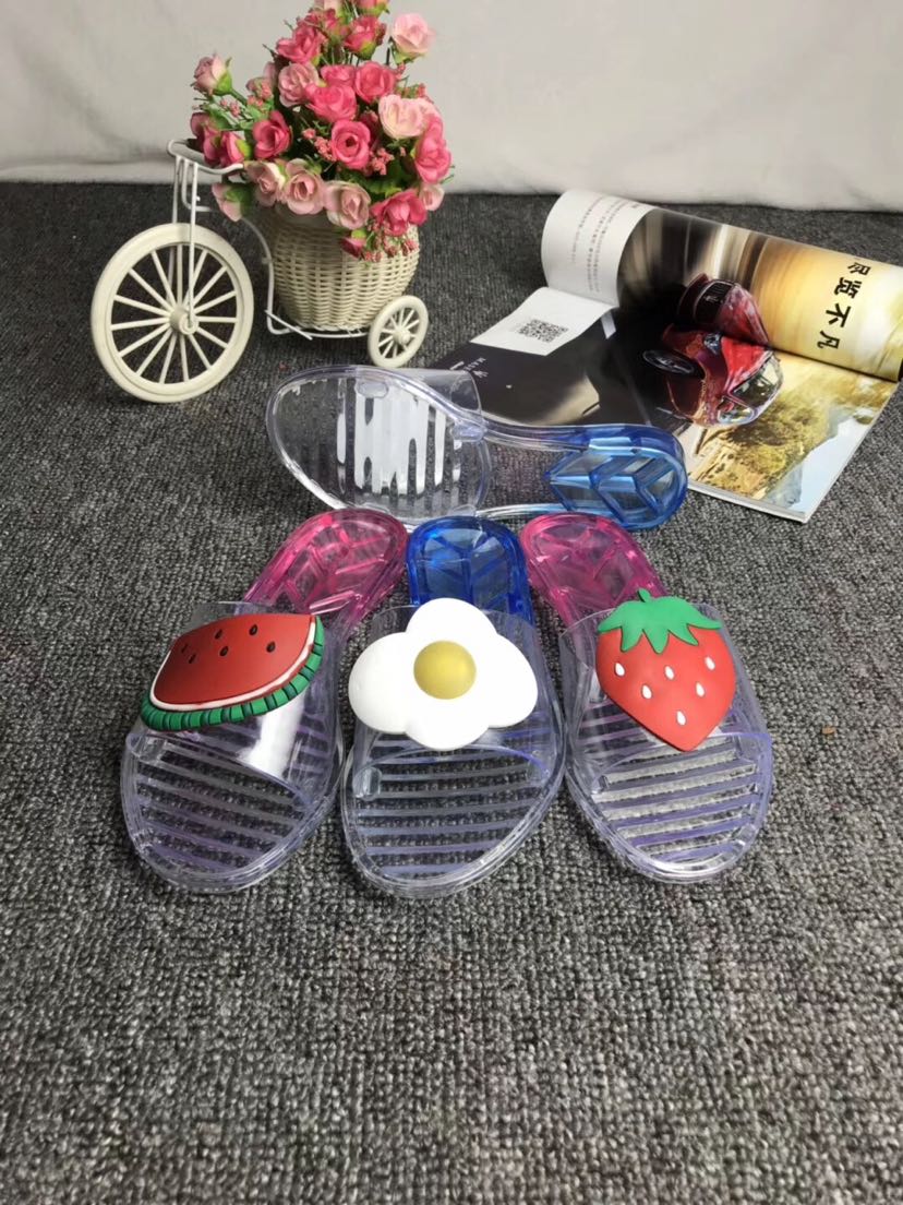 Three types of crystal women's slippers