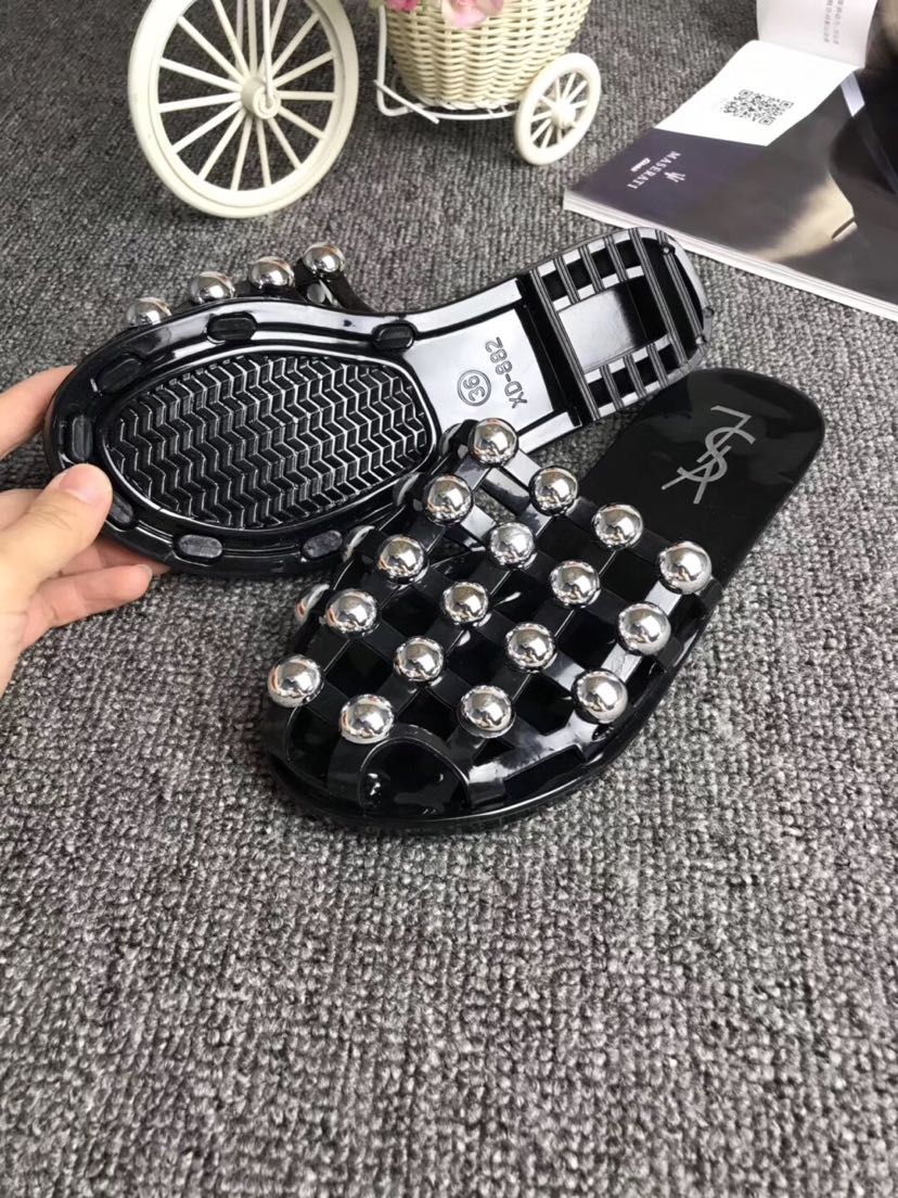 882-3 Baotou beaded Crystal Flip-flops Specification image