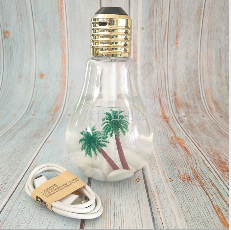 Bulb humidifier usb office bedroom air purifier color-changing humidifier