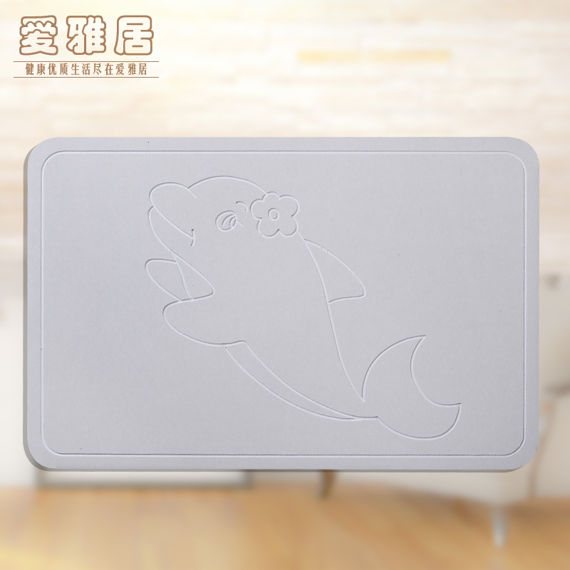 60*39硅藻土吸水脚垫天然硅藻泥地垫家用卫生间浴室速干吸水防滑细节图