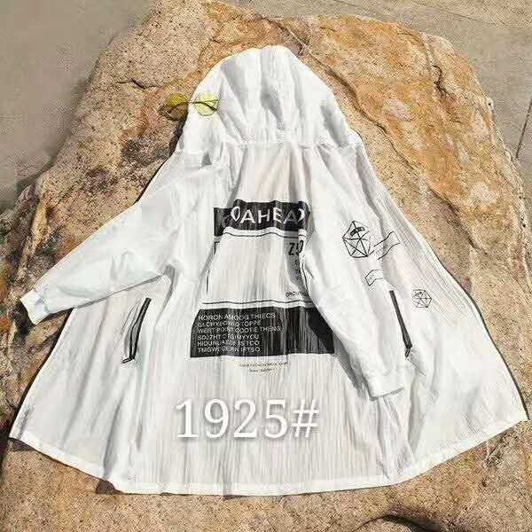 Women's mid-length loose beach long-sleeved printed sun-protective light jacket Specification image