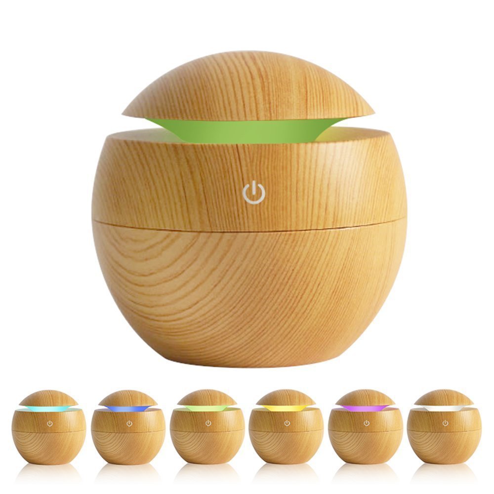 Wood grain mini essential oil atomizer, USB ultrasonic small household aroma diffuser, humidifier, spray lamp gift