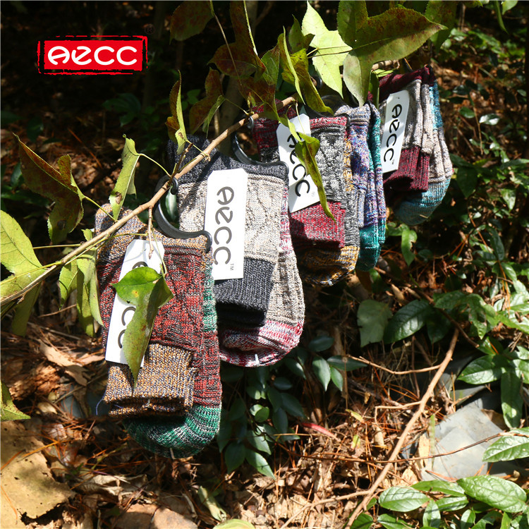 AECC秋冬民族风袜双针粗针袜子男款粗线袜厂家直销余文乐姜太公产品图