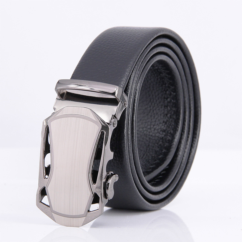 Men's Automatic Buckle Head Real Leather Manufacturers Wholesale Business Leisure Belt Laser Alloy Men's Belt Peter Van