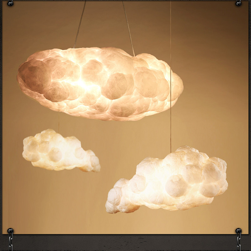 Cotton chandelier creative Art children's room bedroom decor vintage clothing shop white clouds details Picture