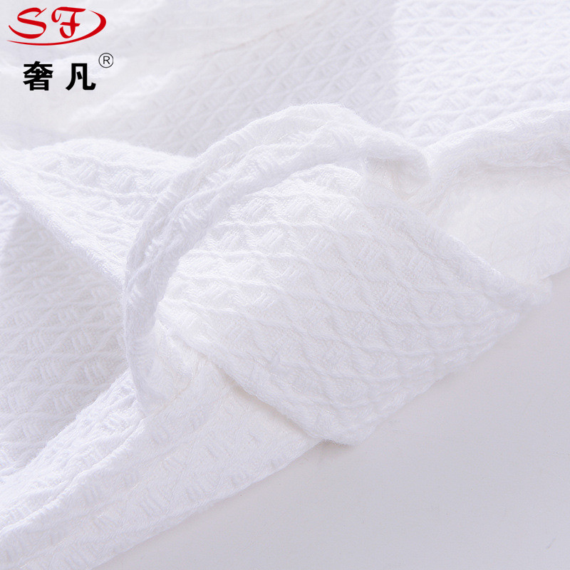 浴袍情侣春秋薄款酒店浴衣酒店纯棉睡袍男女夏季全棉中格华夫格细节图