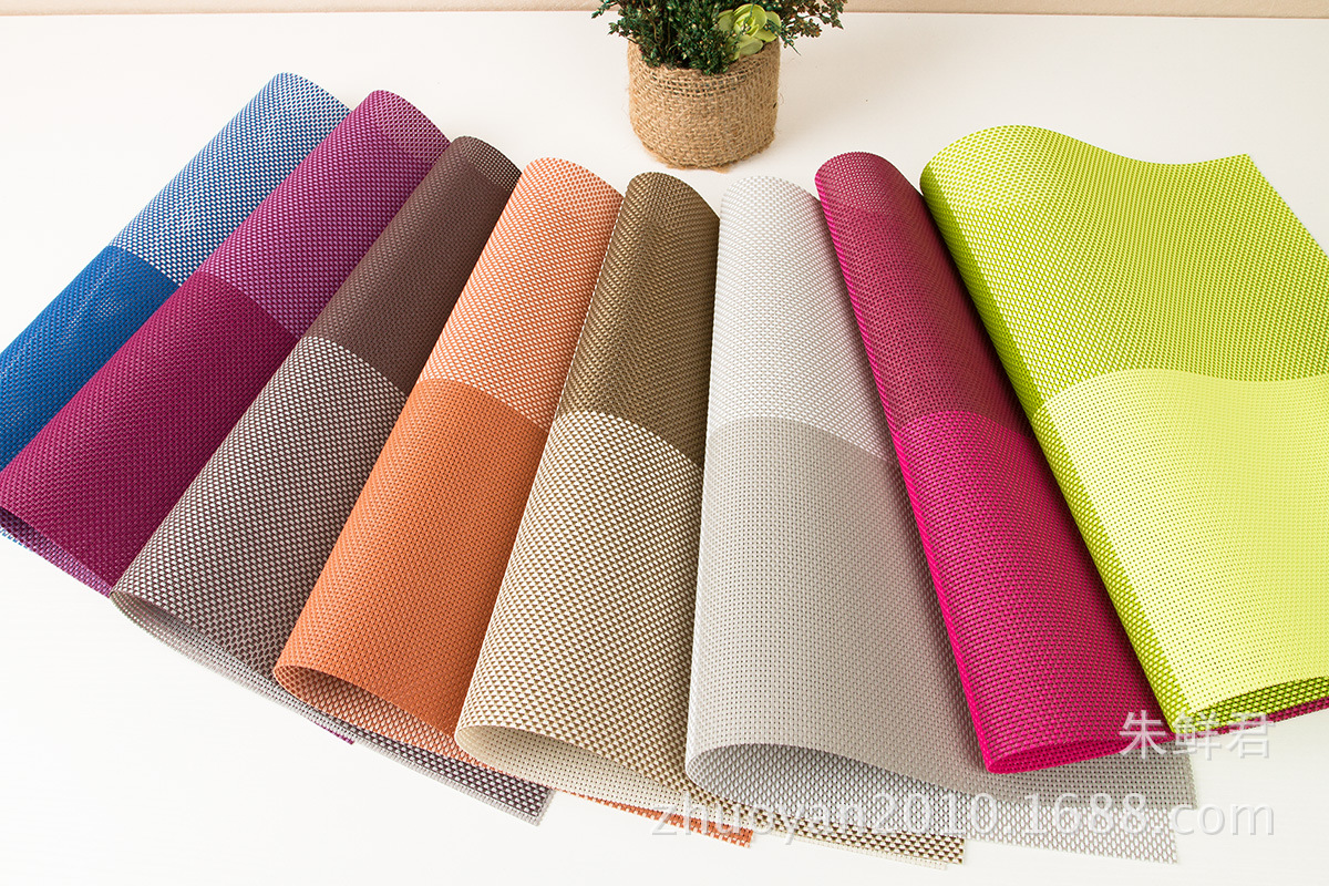Grid Pvc Teslin Eco-Friendly Placemat Insulated Placemat Cup Placemat Bowl Placemat Table Mat