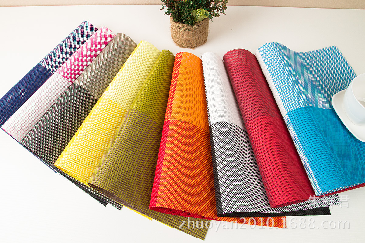 Grid Pvc Teslin Eco-Friendly Placemat Insulated Placemat Cup Placemat Bowl Placemat Table Mat details Picture