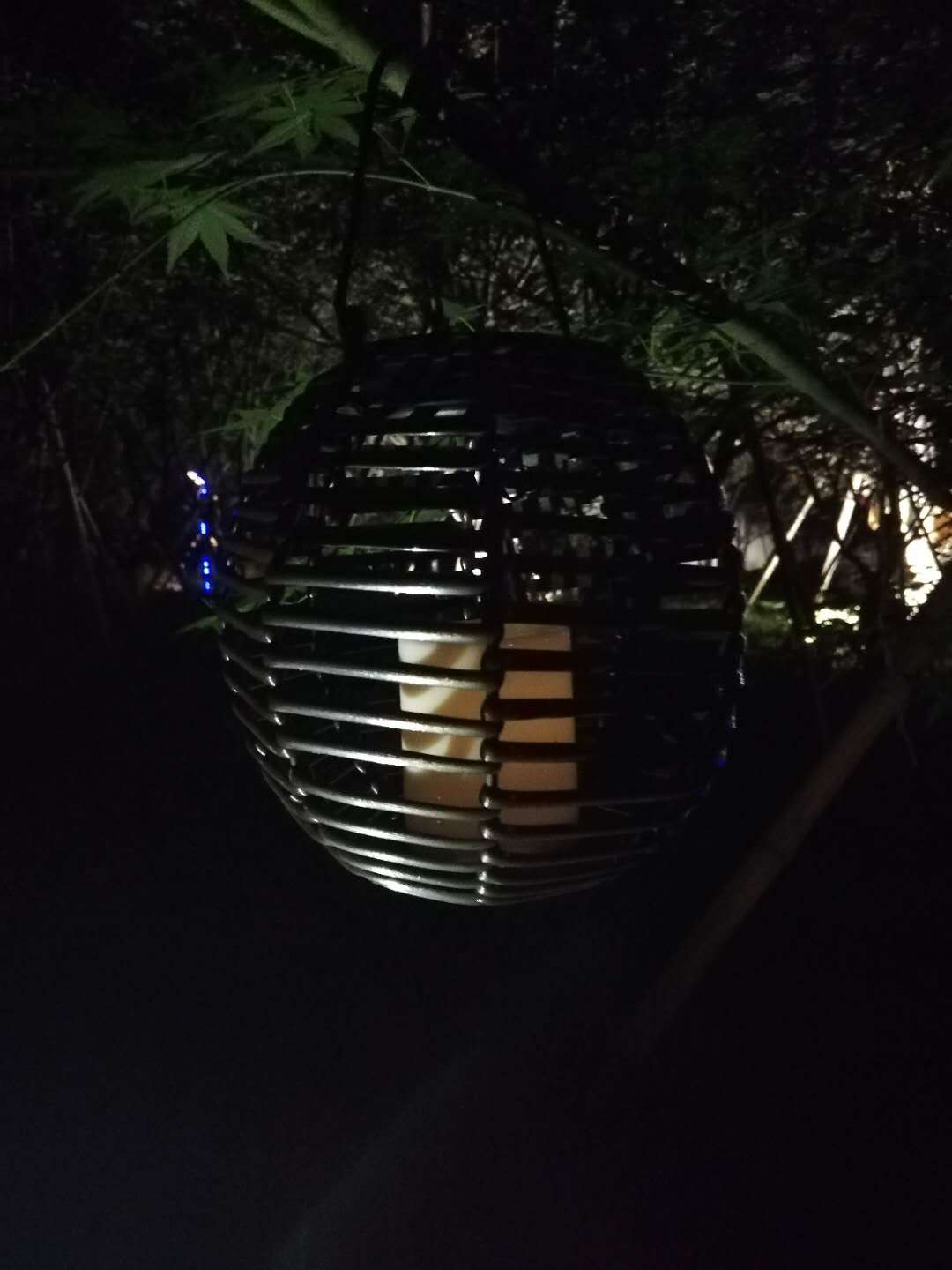 Factory direct solar LED rattan woven lantern landscape light tea house decoration farm garden park