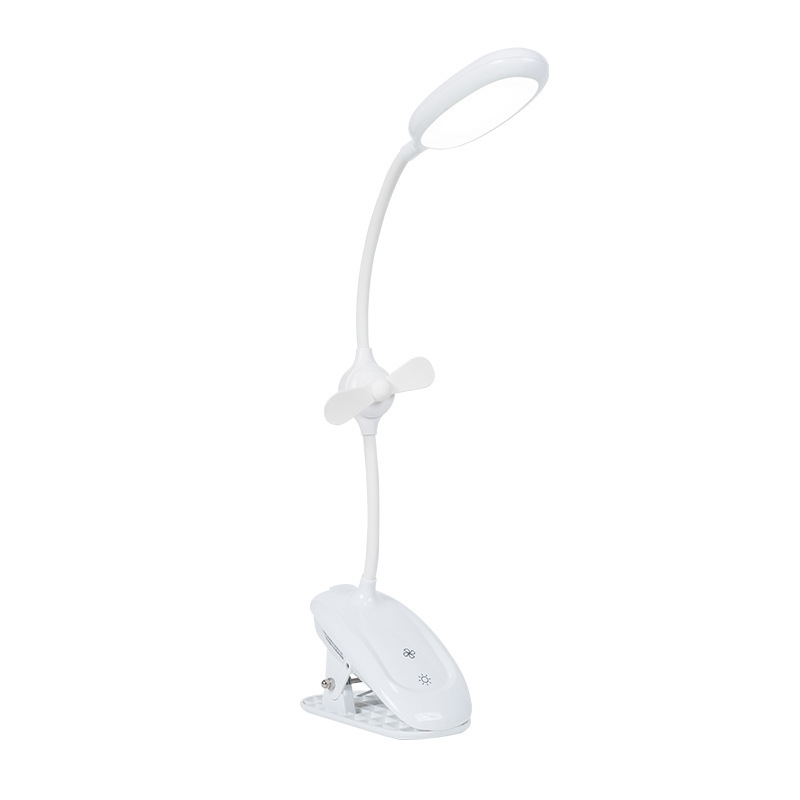 Clip Creative fan desk lamp bedroom dorm lamp USB charging