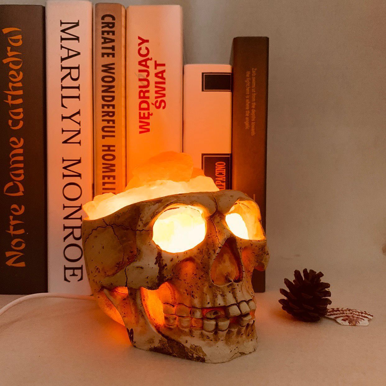 Salt stone lamp LED night lamp gift lamp horror ghost head modeling night lamp