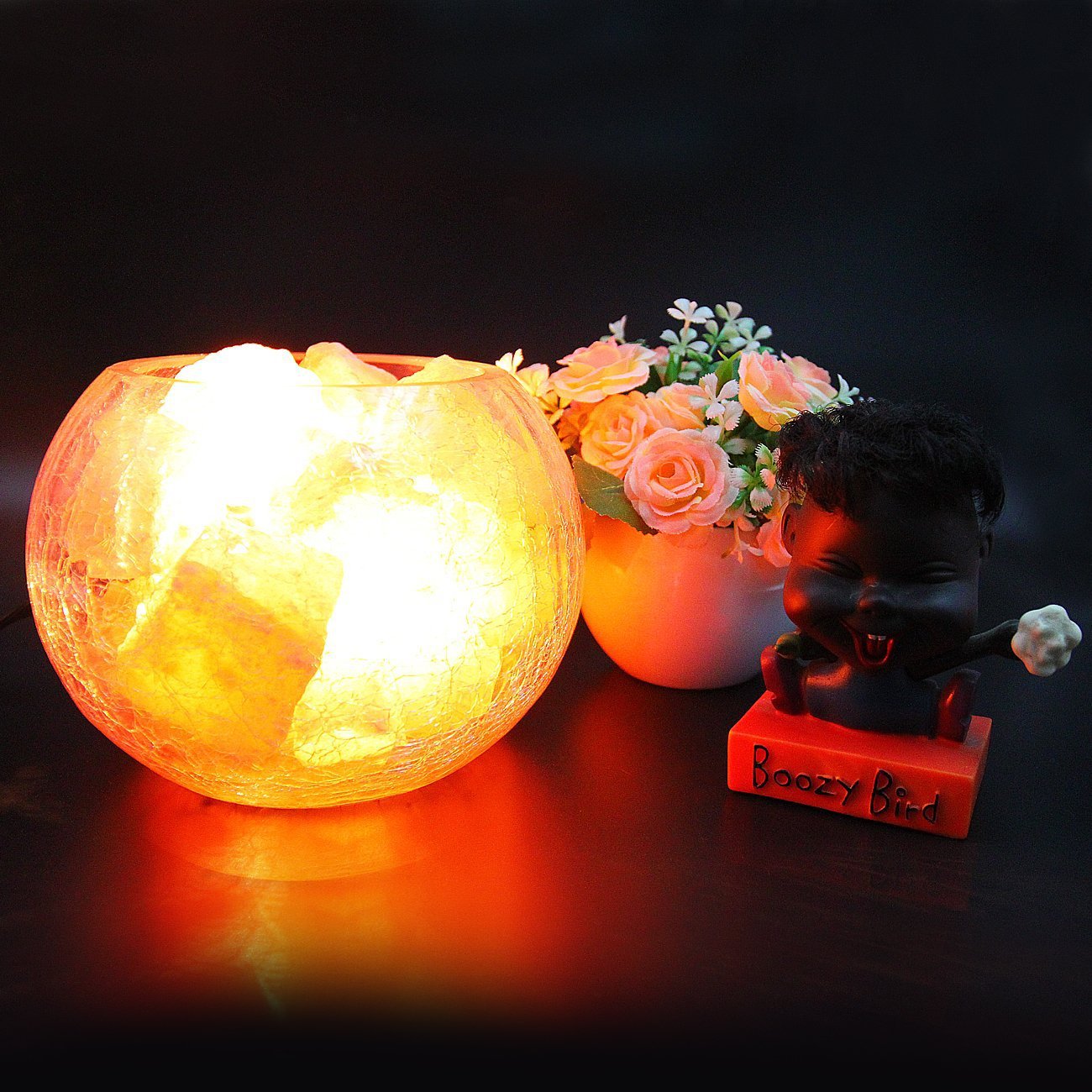 Himalayan salt stone lamp calcination salt stone lamp bedroom bed lamp