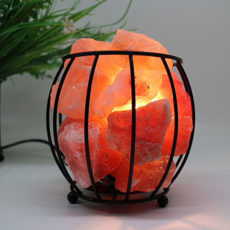 Himalayan wrought iron salt LAMP DIY Salt lamp European crystal salt stone lamp