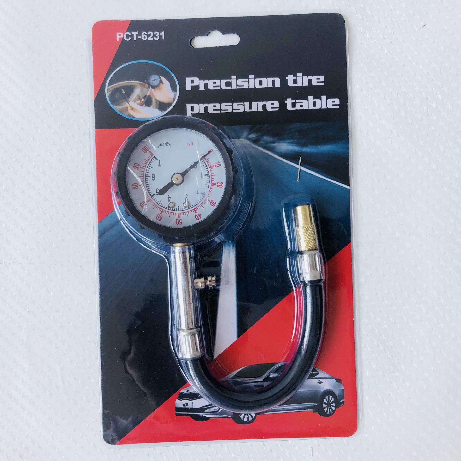 Automotive hose tire pressure gauge, automotive tire pressure gauge, high-precision measurement tool for tire pressure, automotive tire pressure gauge with deflation details Picture