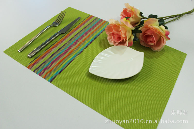 Manufacturers Direct Sales Of Pvc Teslin Placemat Rainbow Bar Hotel Placemat, High-End Restaurant Placemat details Picture