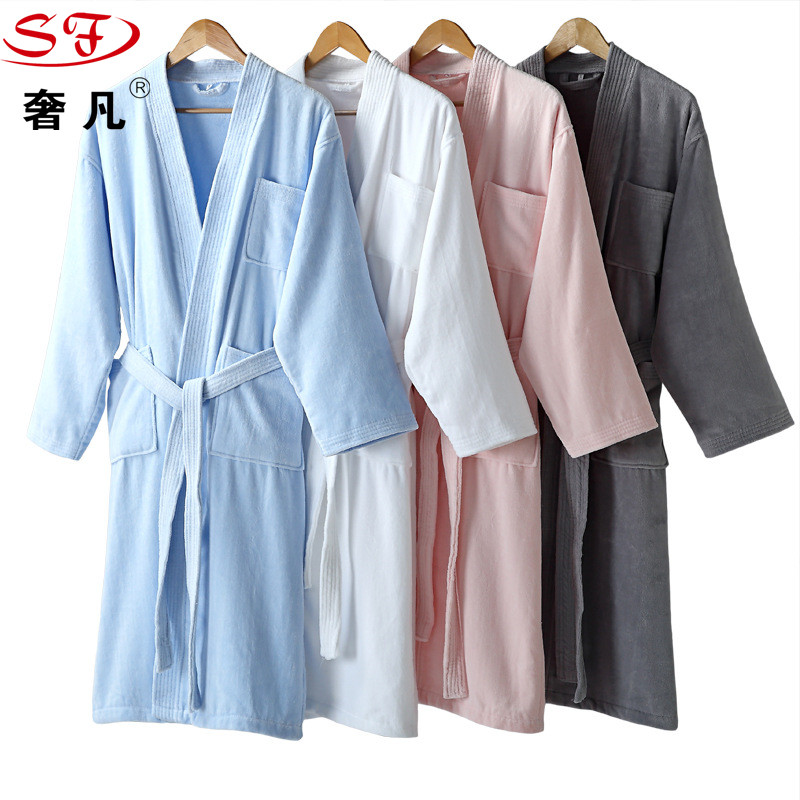 Bathrobes, couples, men and women, thickened kimonos, bathrobes, factory direct sales, pure cotton cut fleece for autumn and winter, five-star hotel Application Scenario
