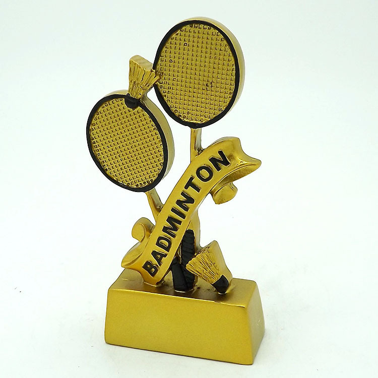 Custom-made badminton commemorative trophies, resin handicrafts, sports award trophies, factory direct sales HX4814 Specification drawing
