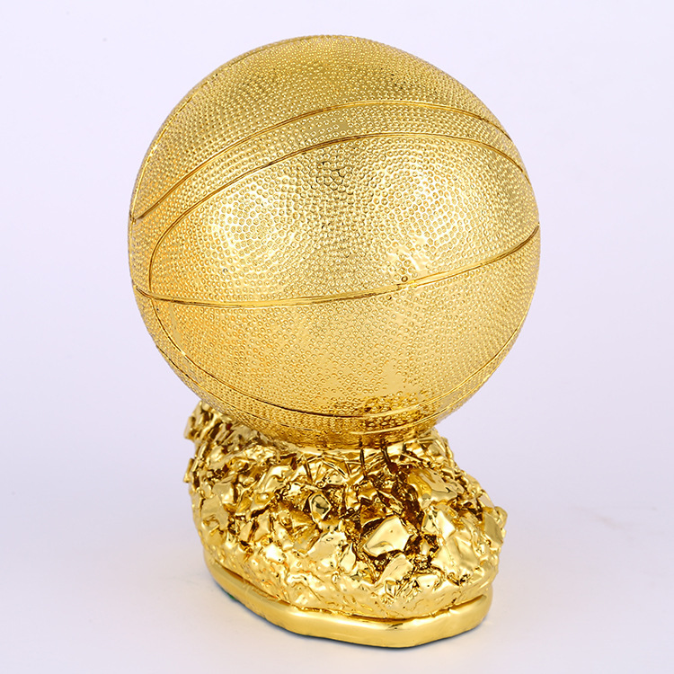 Custom-made golden commemorative basketball cup resin handicraft electroplated resin sports trophy manufacturer Specification drawing