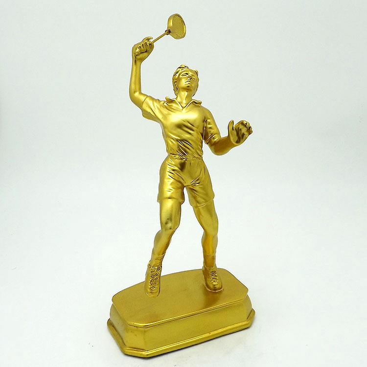 Custom-made badminton commemorative trophies, resin handicrafts, sports award trophies, factory direct sales HX1409 details Picture