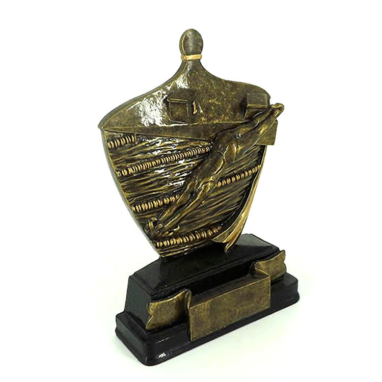Factory direct sales of resin swimming competition trophies, sports prizes, commemorative craft gifts, decorative ornaments details Picture