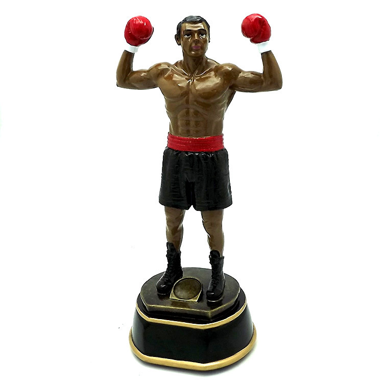Factory direct sales of boxing athlete craft commemorative gift ornaments, resin trophies, sports award trophies Specification drawing
