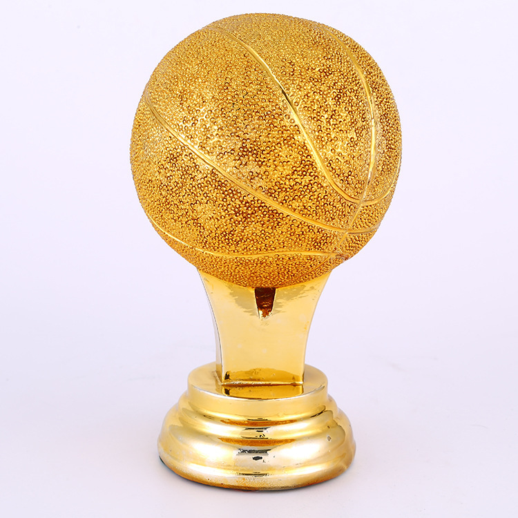 Custom-made gilded basketball trophies, resin handicrafts, electroplated resin sports trophies, office ornaments details Picture