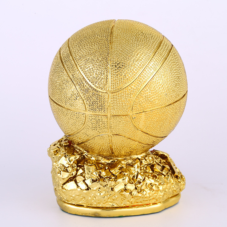 Custom-made golden commemorative basketball cup resin handicraft electroplated resin sports trophy manufacturer full figure