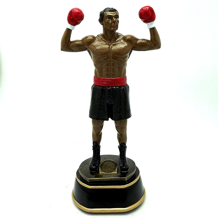 Factory direct sales of boxing athlete craft commemorative gift ornaments, resin trophies, sports award trophies full figure