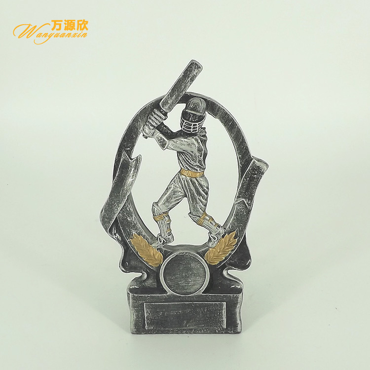 Resin craft gift ornaments, resin cricket, figure commemorative trophies, sports commemorative prizes details Picture