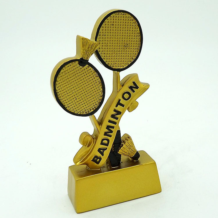 Custom-made badminton commemorative trophies, resin handicrafts, sports award trophies, factory direct sales HX4814 details Picture
