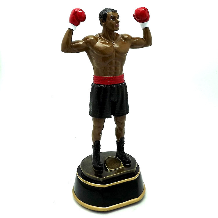 Factory direct sales of boxing athlete craft commemorative gift ornaments, resin trophies, sports award trophies details Picture