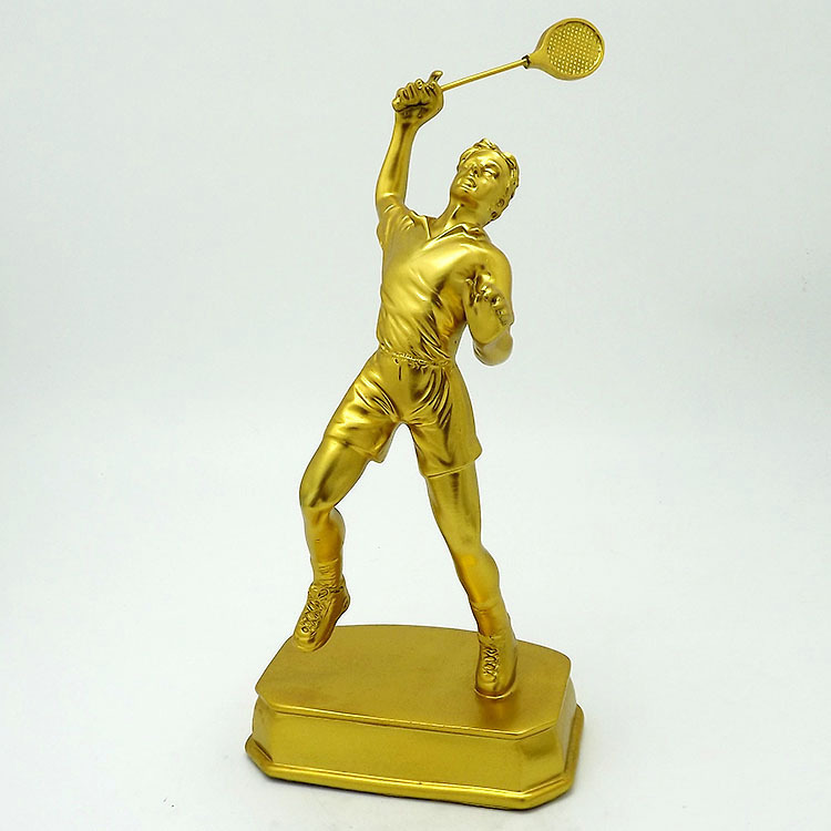 Custom-made badminton commemorative trophies, resin handicrafts, sports award trophies, factory direct sales HX1409 Specification drawing