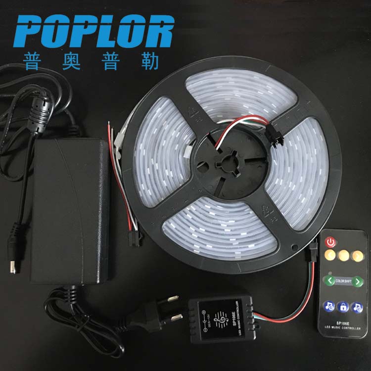 LED Music Control Soft Light Belt Set 5050 light beads RGB light strip 12V m 30 beads waterproof