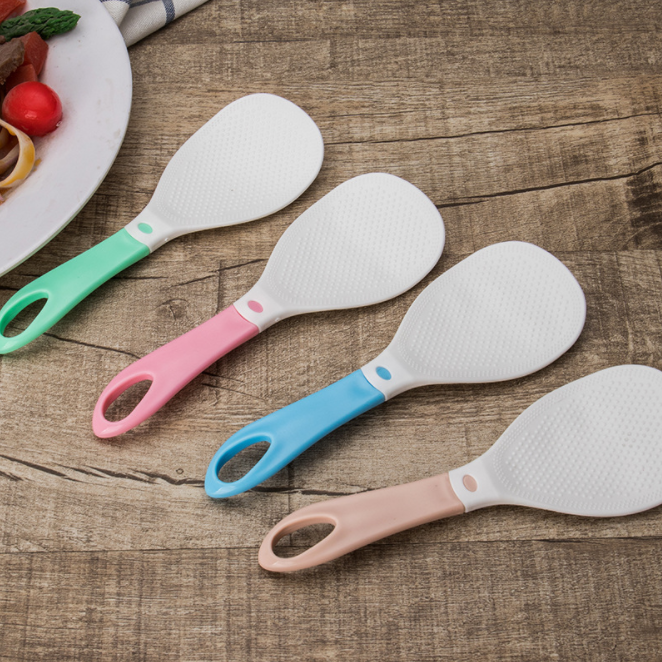 Japanese-style plastic colored rice spoon, rice cooker, non-stick rice spoon, spatula, rice cooker serving spoon details Picture