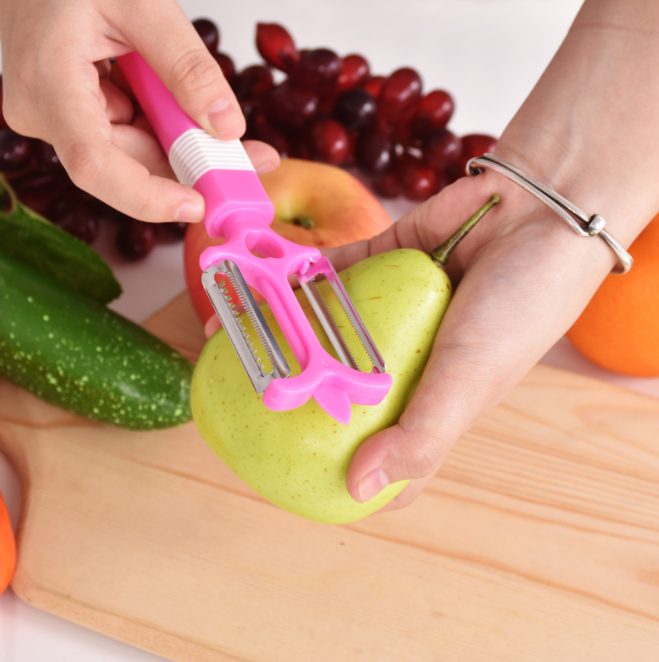 Stainless steel multi-functional grater, fruit and vegetable slicing and peeling tool, peeler, wire scraper, kitchen small tool Specification image